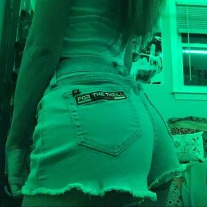 light wash jean shorts